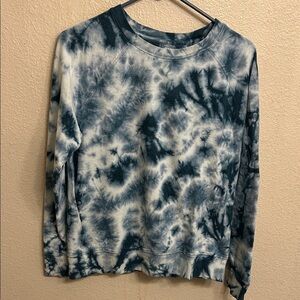 Athleta Women Blue Tie Dye Crewneck Long Sleeve Sweatshirt Size Small Tall